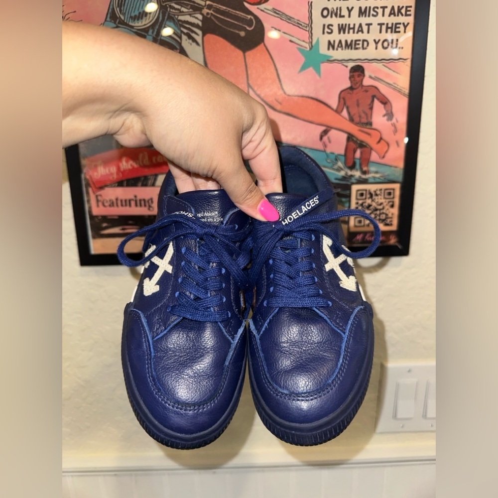 Off White Virgil Abloh Youth Kids 12.5/13 Navy Shoes - Picture 3 of 12